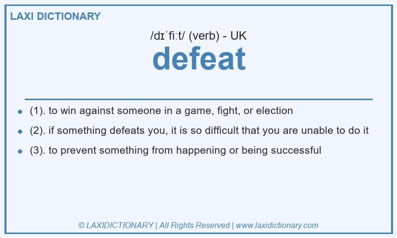Definition defeat in British English