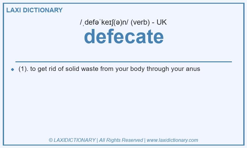 Definition defecate in British English