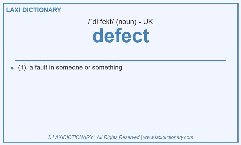 Definition defect in British English