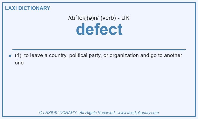 Definition defect in British English