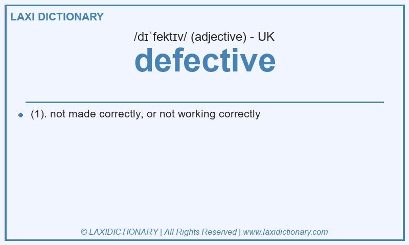 Definition defective in British English
