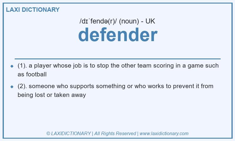 Definition defender in British English