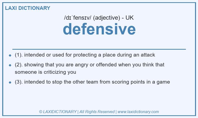 Definition defensive in British English