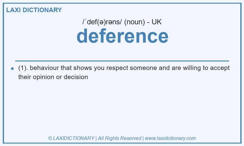 Definition deference in British English