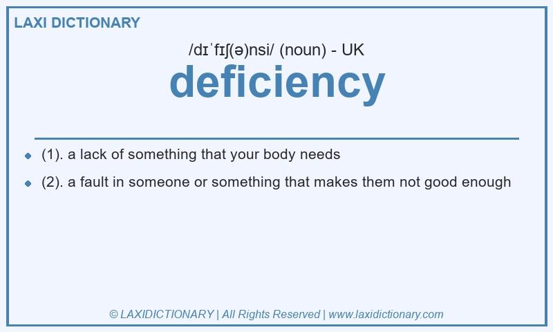 Definition deficiency in British English