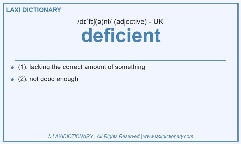 Definition deficient in British English