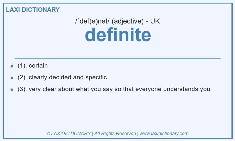Definition definite in British English