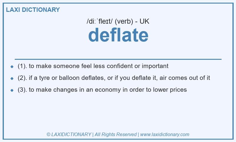 Definition deflate in British English