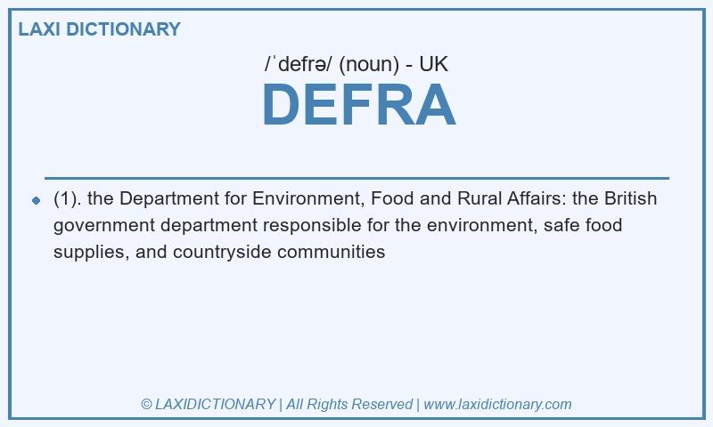 Definition DEFRA in British English
