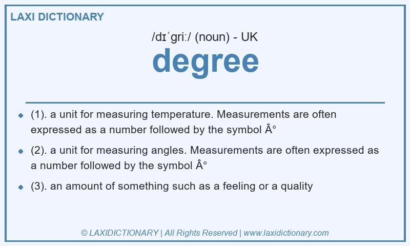 Definition degree in British English