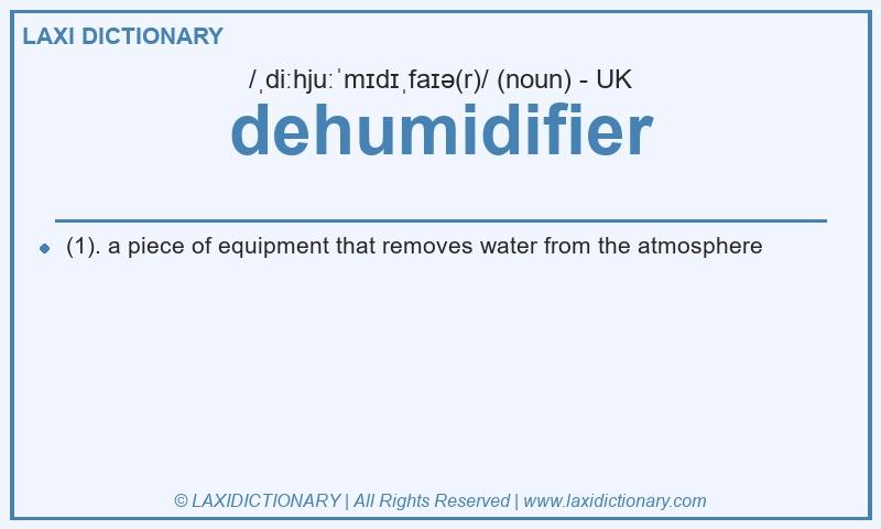 Definition dehumidifier in British English
