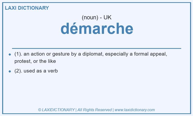 Definition démarche in British English