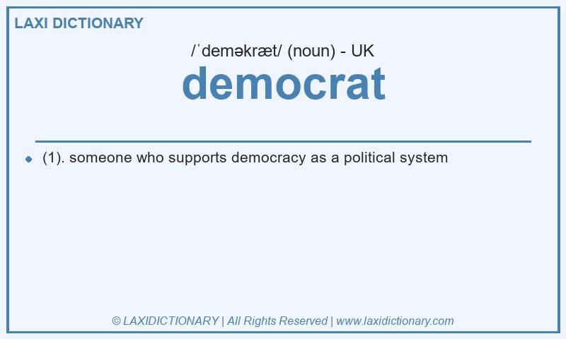 Definition democrat in British English