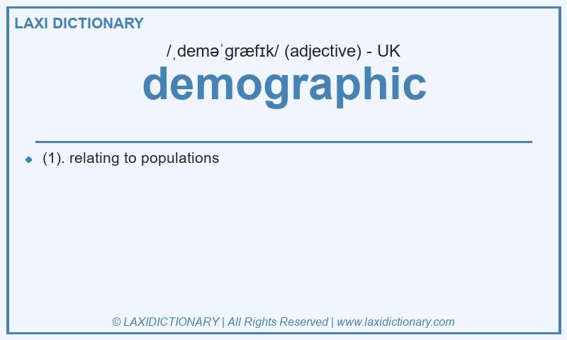 Definition demographic in British English