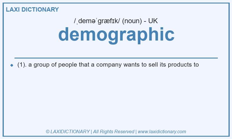Definition demographic in British English