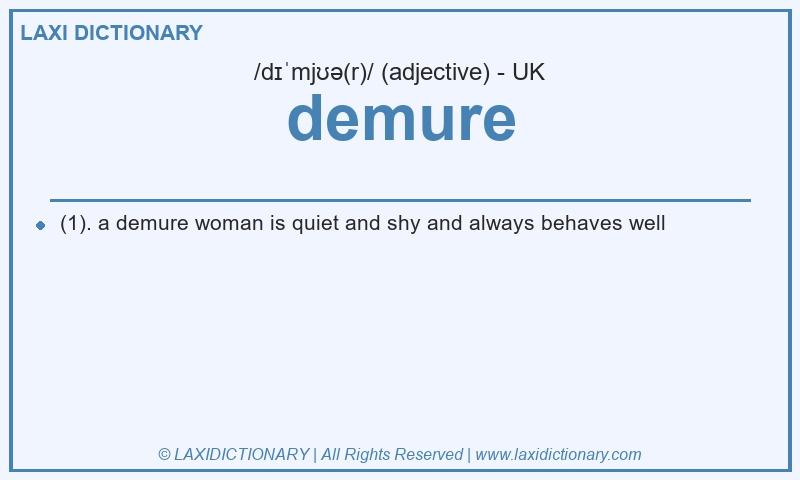 Definition demure in British English