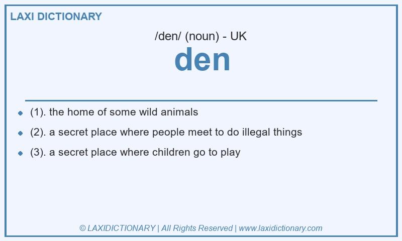 Definition den in British English