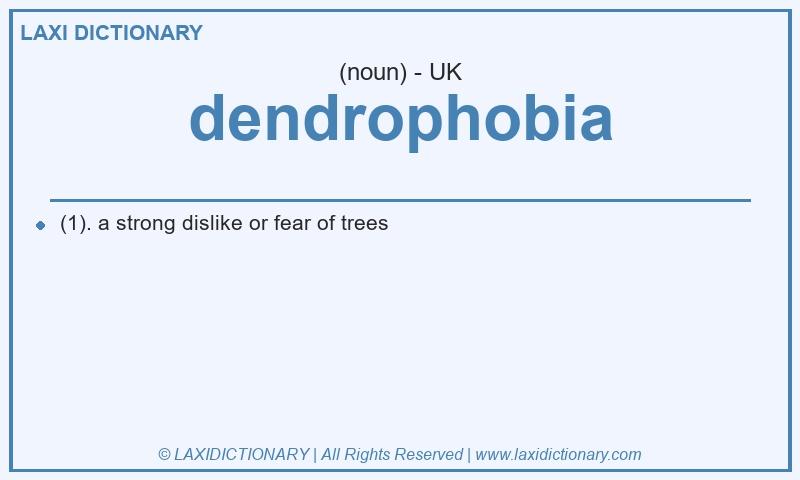 Definition dendrophobia in British English