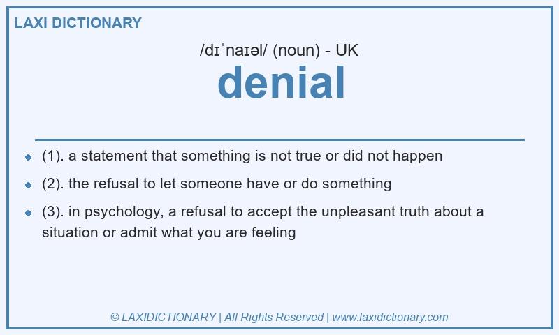 Definition denial in British English