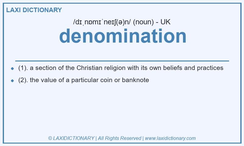 Definition denomination in British English