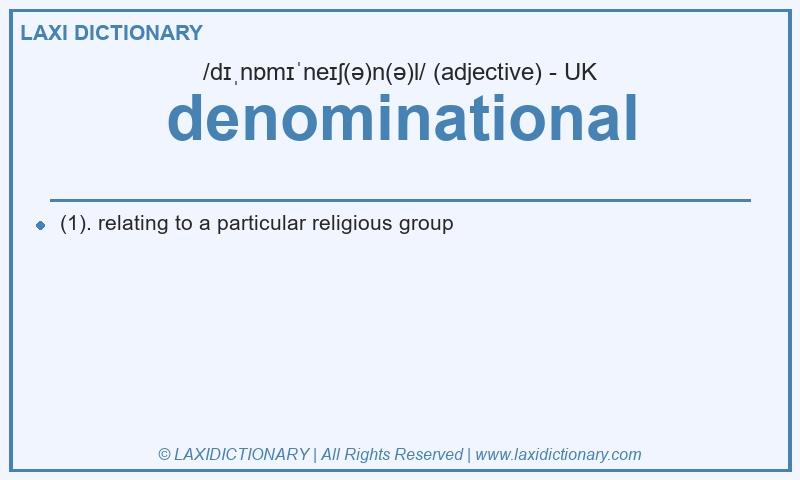 Definition denominational in British English