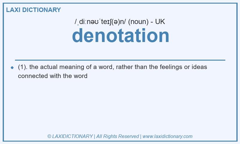 Definition denotation in British English