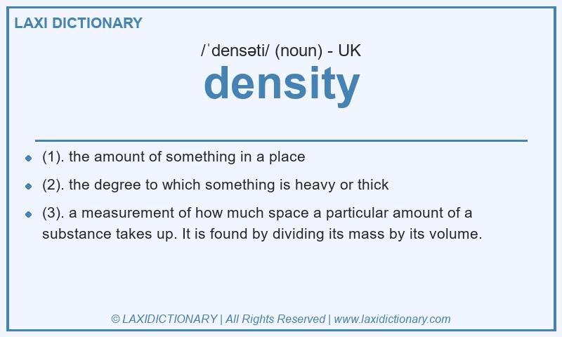 Definition density in British English
