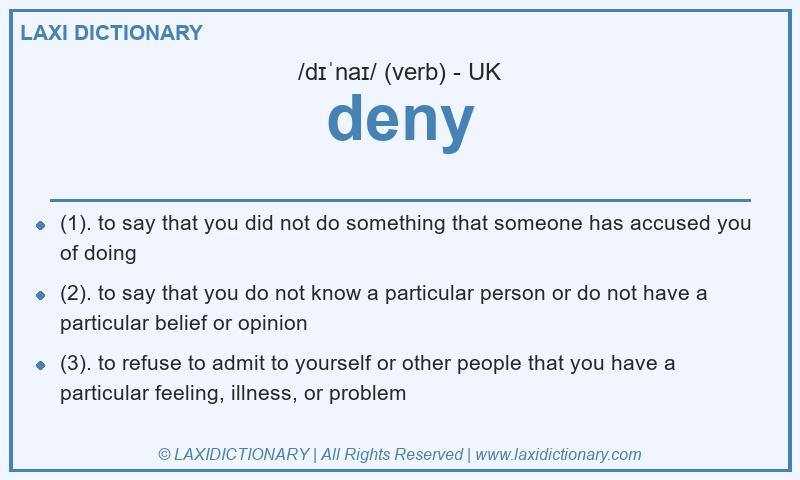 Definition deny in British English