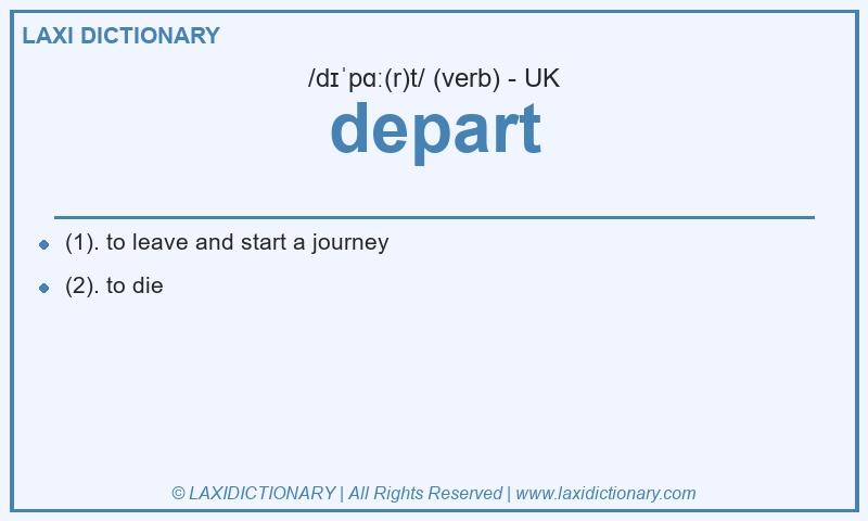 Definition depart in British English