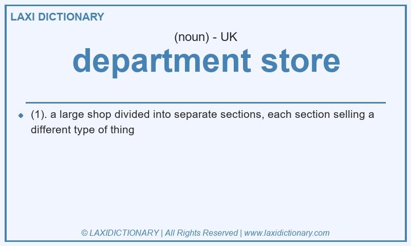 Definition department store in British English