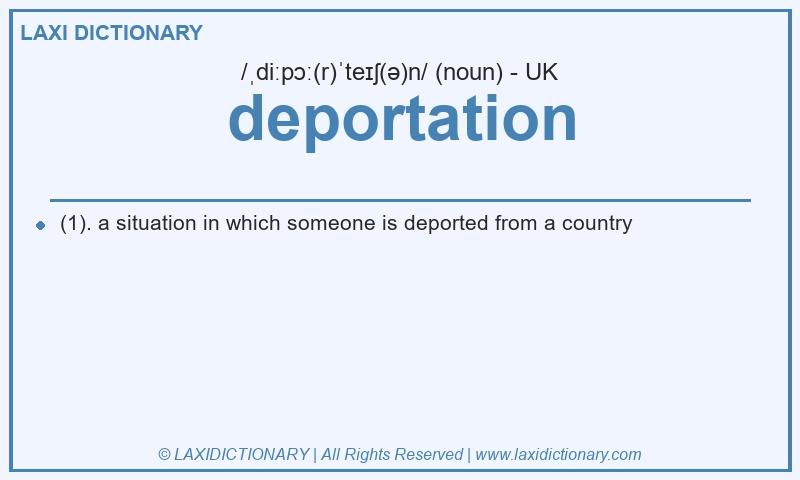 Definition deportation in British English