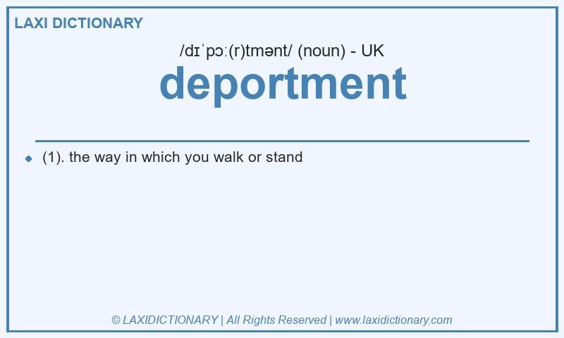 Definition deportment in British English