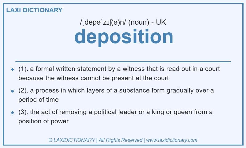 Definition deposition in British English