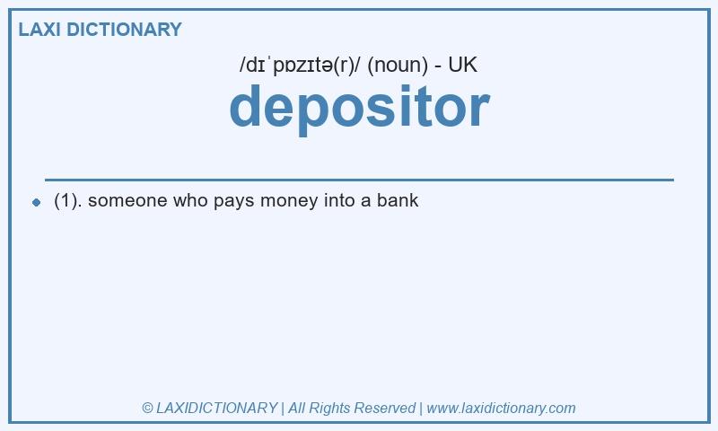 Definition depositor in British English
