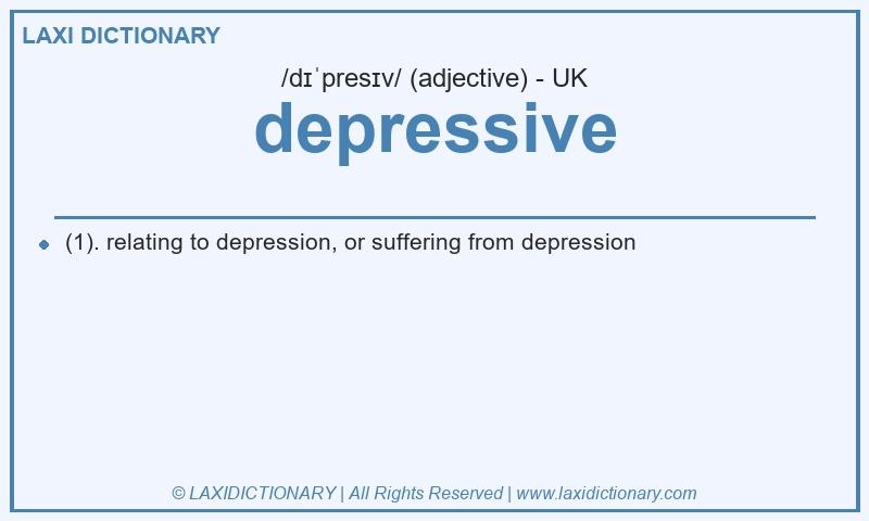 Definition depressive in British English