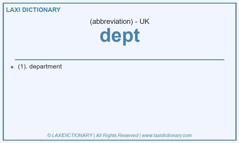 Definition dept in British English
