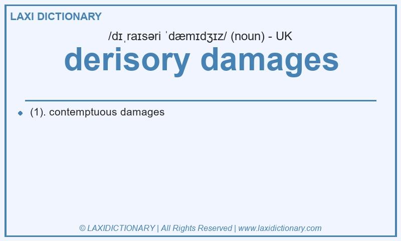 Definition derisory damages in British English