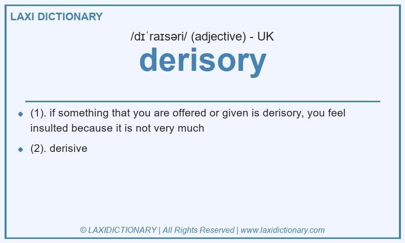 Definition derisory in British English