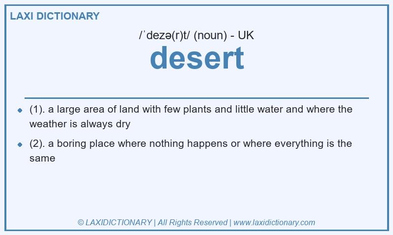 Definition desert in British English