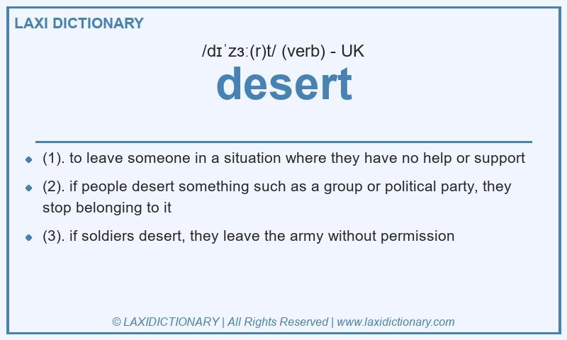 Definition desert in British English