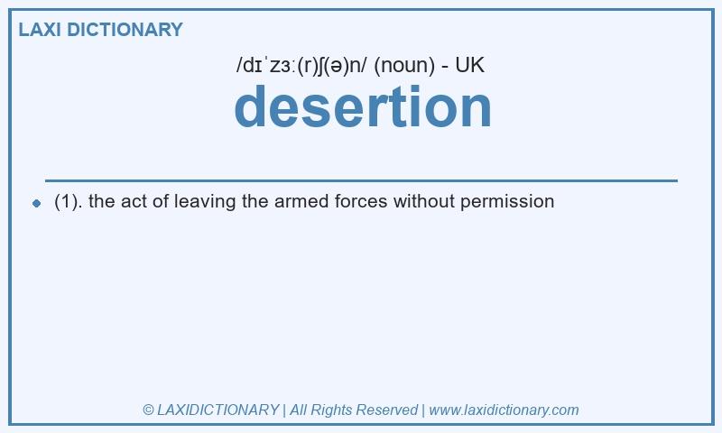 Definition desertion in British English