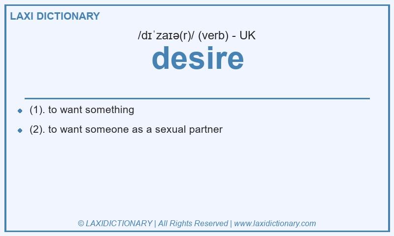 Definition desire in British English