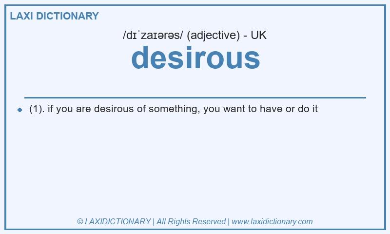 Definition desirous in British English
