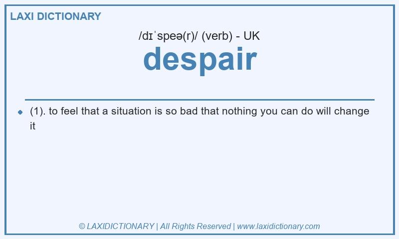 Definition despair in British English