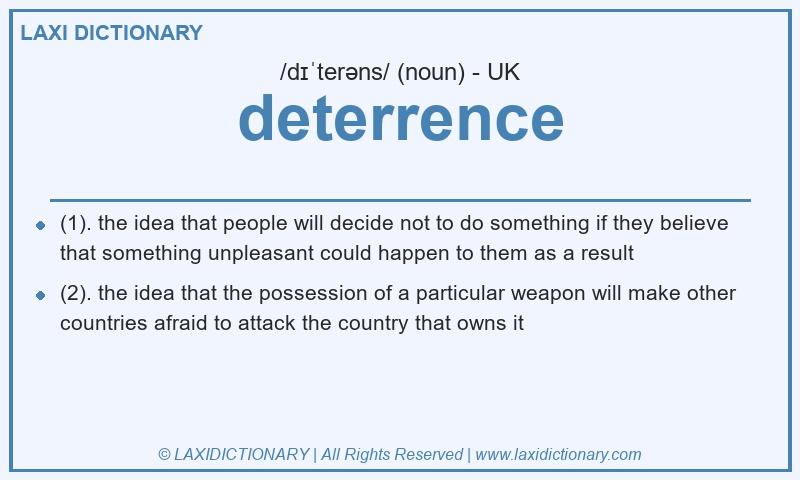 Definition deterrence in British English