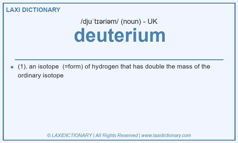Definition deuterium in British English