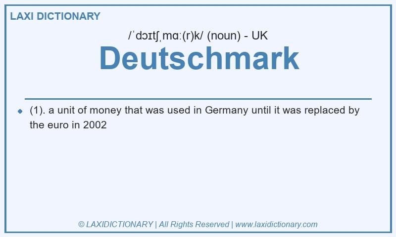 Definition Deutschmark in British English
