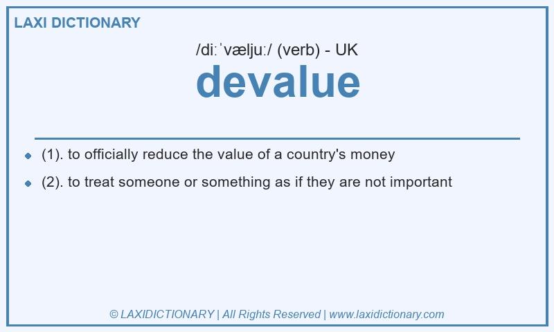 Definition devalue in British English