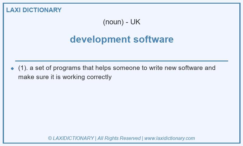 Definition development software in British English