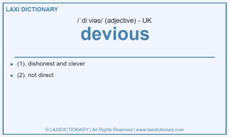 Definition devious in British English